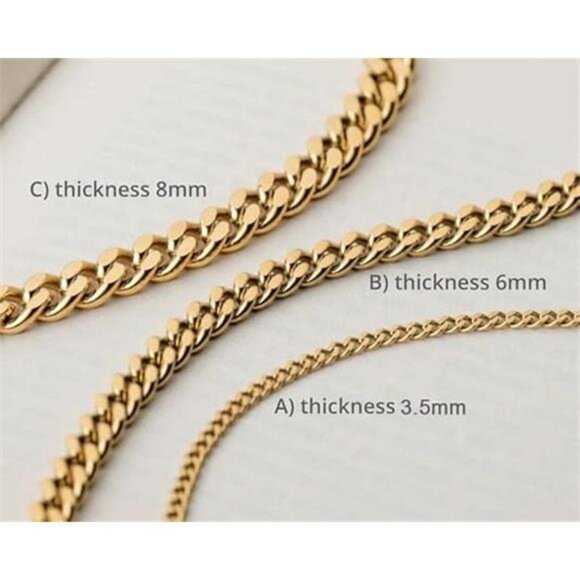 Stainless Steel Cuban Chain Bracelets for Men Women 6.5/7/7.5/8/9inch Stainless - Picture 5 of 7